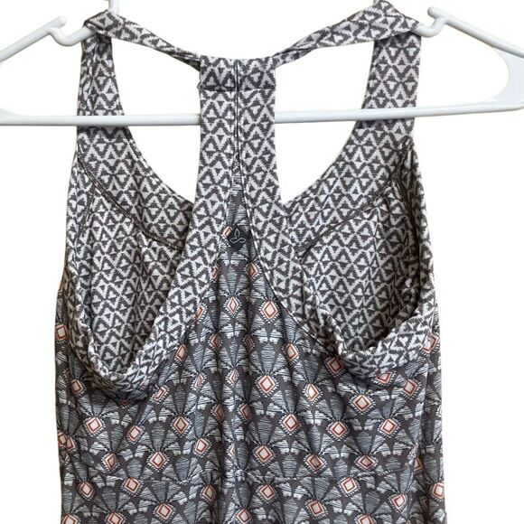 617. Prana geometic patterned athletic midi dress padded bra size small - Picture 3 of 6